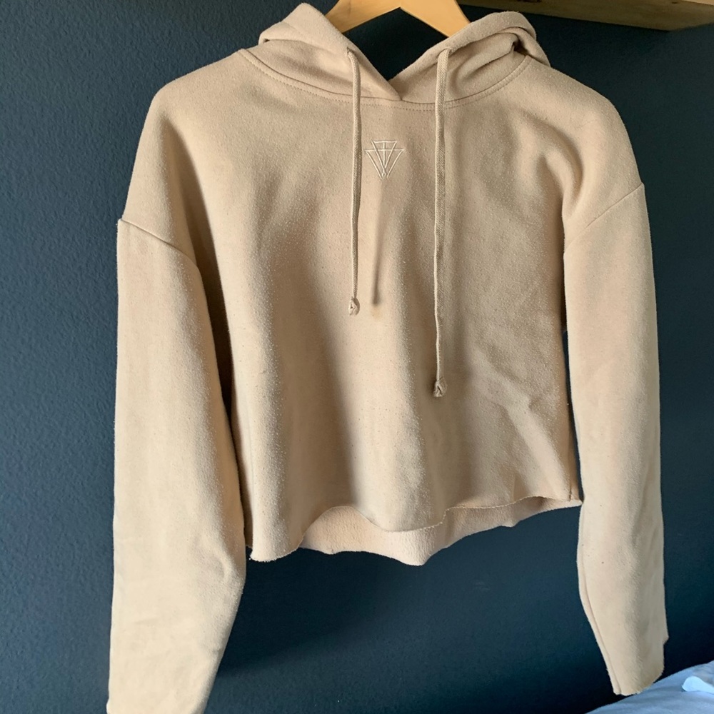Tan Cropped Sweatshirt